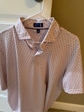 STITCH Men’s Light Pink Patterned Short-Sleeve Polo